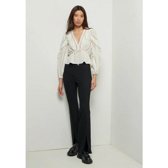 💕DEREK LAM 10 CROSBY💕 Lucia Flared Slit Trousers ~ Black 8 NWT - Picture 8 of 16